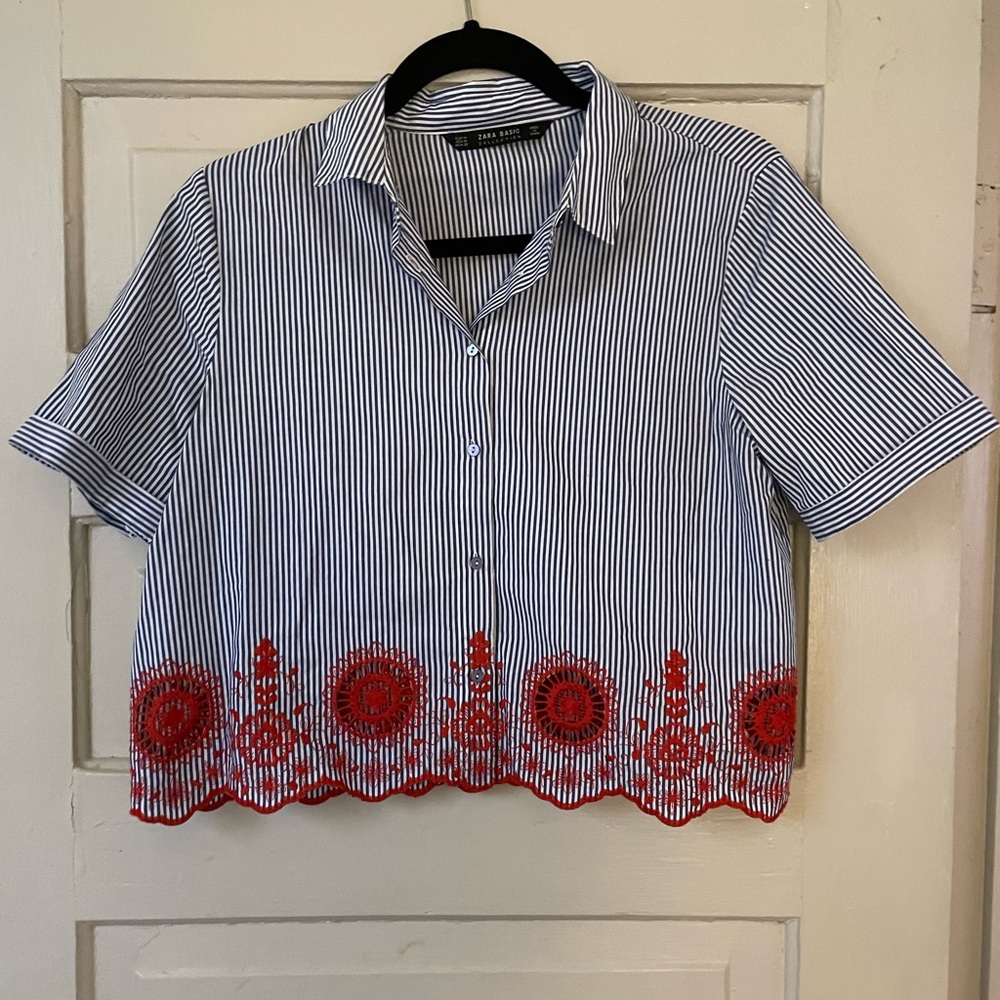 Zara Crop-Top Blouse